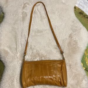 Vintage Eel Purse in Mustard Yellow Made in Korea